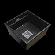 Gamma Decor 4445, 1-komorový granitový drez 440x450x215 mm, čierna so zlatými bodmi, GMA-ZLE000127