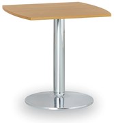 Konferenčný stolík ZEUS II, 66x66 cm, chrómovaná podnož, buk