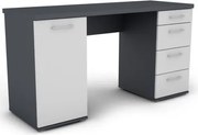 Písací stôl Walter, grafitovo sivý / biely%
