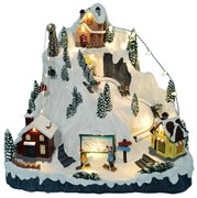 Vianočná dedinka s osvetlením a melódiou - lyžovanie BestBerg BBXS-1001 / 30,5 x 24 x 28,5 cm