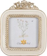 Béžový antik fotorámik s kvetmi - 11*2*13/ 9*9cm