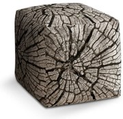 Taburet Cube drevo, sivá