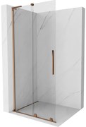 Mexen Velar L, posuvná sprchová zástena Walk-in 90 x 200 cm, 8mm číre sklo, ružové zlato, 871-090-003-03-60
