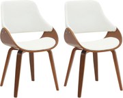 Sada 2 ks jedálenskej stoličky Vangale - orech/biela