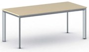 Rokovací kancelársky stôl PRIMO INVITATION, 180x80 cm, sivostrieborná podnož, breza