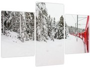Obraz - Vlak v zasneženej krajine (90x60 cm)
