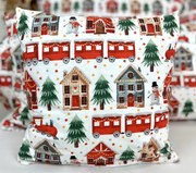 INTERMEDIC SK Vianočná obliečka na vankúš Vianočná Dedinka 40x40 cm