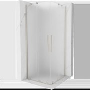 Mexen Velar Duo posuvná sprchovacia kabína 80 x 80 cm, matné sklo, brúsený nikel - 871-080-080-32-97