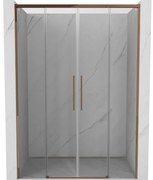 Mexen Rox, posuvné sprchové dvere 140 cm, 8mm číre sklo, ružové zlato profil, 8C2-140-002-60-00