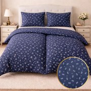 Obliečky bavlnené Marta modrá 140x200cm+90x70cm TiaHome