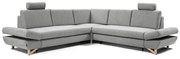 Rozkladacia rohová čalúnená sedacia súprava s úložným priestorom do tvaru L AVESTA, sivá