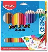 Akvarelové pastelky Maped - 24 farieb + štetec