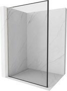 Mexen Kioto L, sprchová zástena Walk-In 50 x 200 cm, 8mm číre sklo čierny vzor, brúsená oceľ profil, 800-050-103-97-70