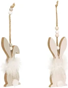 Závesný drevený zajko FLUFFY BUNNY 12 cm - viac variantov