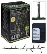 Vianočná svetelná reťaz Cluster, 400 mini teplá LED,