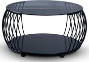 Okrúhly konferenčný stolík Shanghai, 80 cm, čierny/sivý%