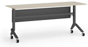 Mobilný stôl PRIMO MOVE, 180x60 cm, čierna podnož, breza