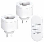 Solight DY08 Sada diaľkovo ovládaných zásuviek s ovládačom 3 ks, biela