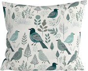Bavlnená obliečka na vankúš LEAFBIRD POLY 45x45 cm, bielo-zelená