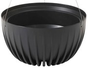 ZÁVESNÝ PLASTOVÝ KVETINÁČ STRIPPED ECO 14X24 CM ČIERNA