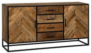 Komoda z mangového dreva New Haven 165 cm - industriálný nábytok z masívu