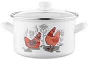 Emalia Pleszew Smaltovaný hrniec s pokrievkou Rubinka, 20 cm, 3,7 l, pr. 20 cm