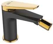 Laveo Rubio, bidetová batéria h-129 s odtokovou zátkou ClickClack, čierna-zlatá lesklá, LAV-BVR_732G