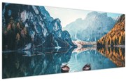 Obraz - Lode na jazere Braies (120x50 cm)