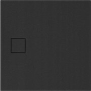 Cersanit Tako Slim, štvorcová akrylátová sprchová vanička 90x90x4 cm + čierny sifón, čierna, S932-166