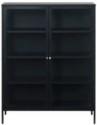 Čierna kovová vitrína 110x140 cm Carmel – Unique Furniture
