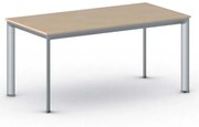 Kancelársky stôl PRIMO INVITATION, sivostrieborná podnož 1600 x 800 mm, buk