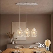LED luster na lanku BRYLANT 3xE27/60W/230V biely
