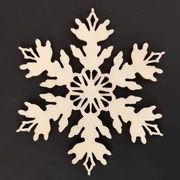 AMADEA Drevená ozdoba vločka 6 cm