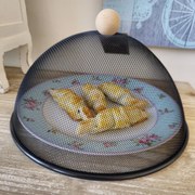 Čierny kovový poklop na potraviny  S - Ø 30*18cm