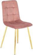 PROXIMA.store - Čalúnená jedálenska stolička YORK FARBA: ružová, FARBA NÔH: zlatá