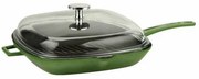 LAVA Metal Grilovacia liatinová panvica s pokrievkou zelená, 28 x 28 cm