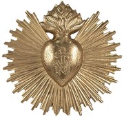 Zlatá antik nástenná dekorácia najsvätejšie srdce Ježišovo - 17*2*16 cm