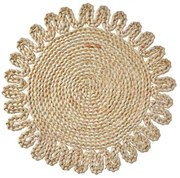 Prírodné slamené okrúhle prestieranie Boho s lemovaním - Ø 37*1 cm