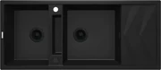 Deante Magnetic, 2-komorový granitový drez s odkvapkávačom 1160x500x224 mm, čierna matná, DEA-ZRM_N213