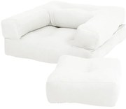 Detské rozkladacie kreslo s taburetkou Karup Design Mini Cube Natural