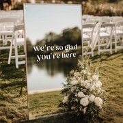 Nálepka na zrkadlo S43 – We're so glad you're here