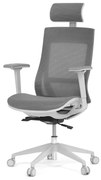 Kancelářská židle, šedá látka, plastový kříž, 3D područky, kolečka pro tvrdé podlahy