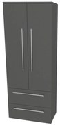 Mereo, Mereo Bino, kúpeľňová skrinka vysoká 163 cm, dvojitá, Multidecor, Šedá diamant, MER-CN699SEDD