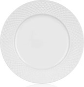 Dezertný talnier Diamond Line, biely s reliéfem%