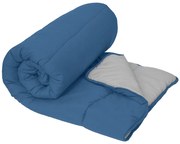 Celoročná prešívaná prikrývka 140x200 cm z dutého vlákna, modrá