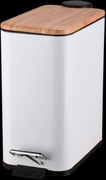 BISK Erga Rado, odpadkový kôš 5l z nerezovej ocele, biela matná-hnedá, ERG-08424