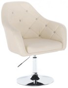 LuxuryForm DESIGN Kreslo ROMA na striebornom tanieri - krémové