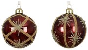 Sklenená guľa so vzorom - sada 2ks Variant: Bordové