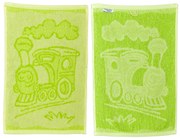 Uterák froté pre deti, Mašinka, zelený, 30 x 50 cm
