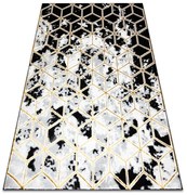 Koberec ALLURE 1966 kocka, štruktúrovaný / glamour, čierny / zlatý